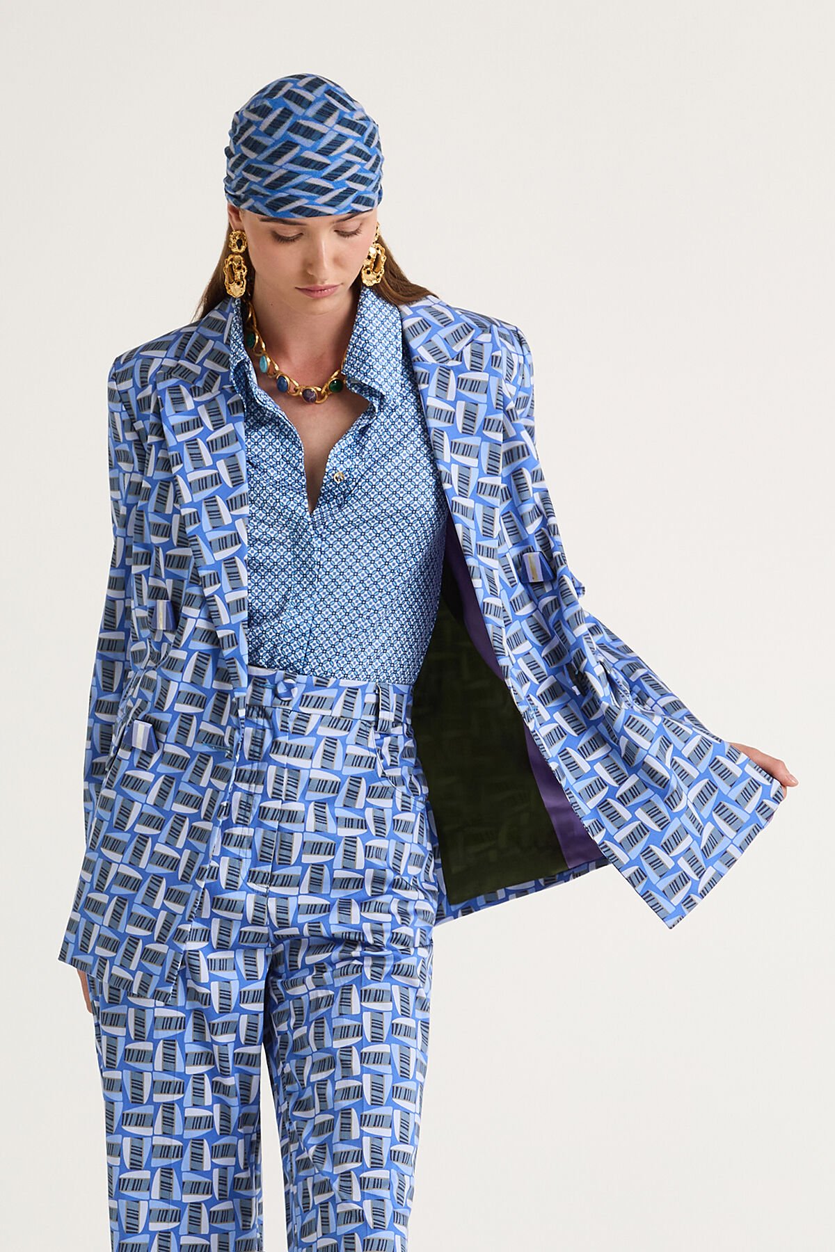 Maliparmi MALI STONES JACKET Blue JD647014117 Maliparmi MALI STONES JACKET Blue JD647014117