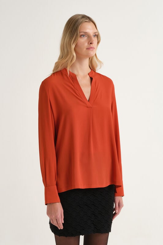 Maliparmi FLUID CREPE SHIRT Rust JM103350672 Maliparmi FLUID CREPE SHIRT Rust JM103350672
