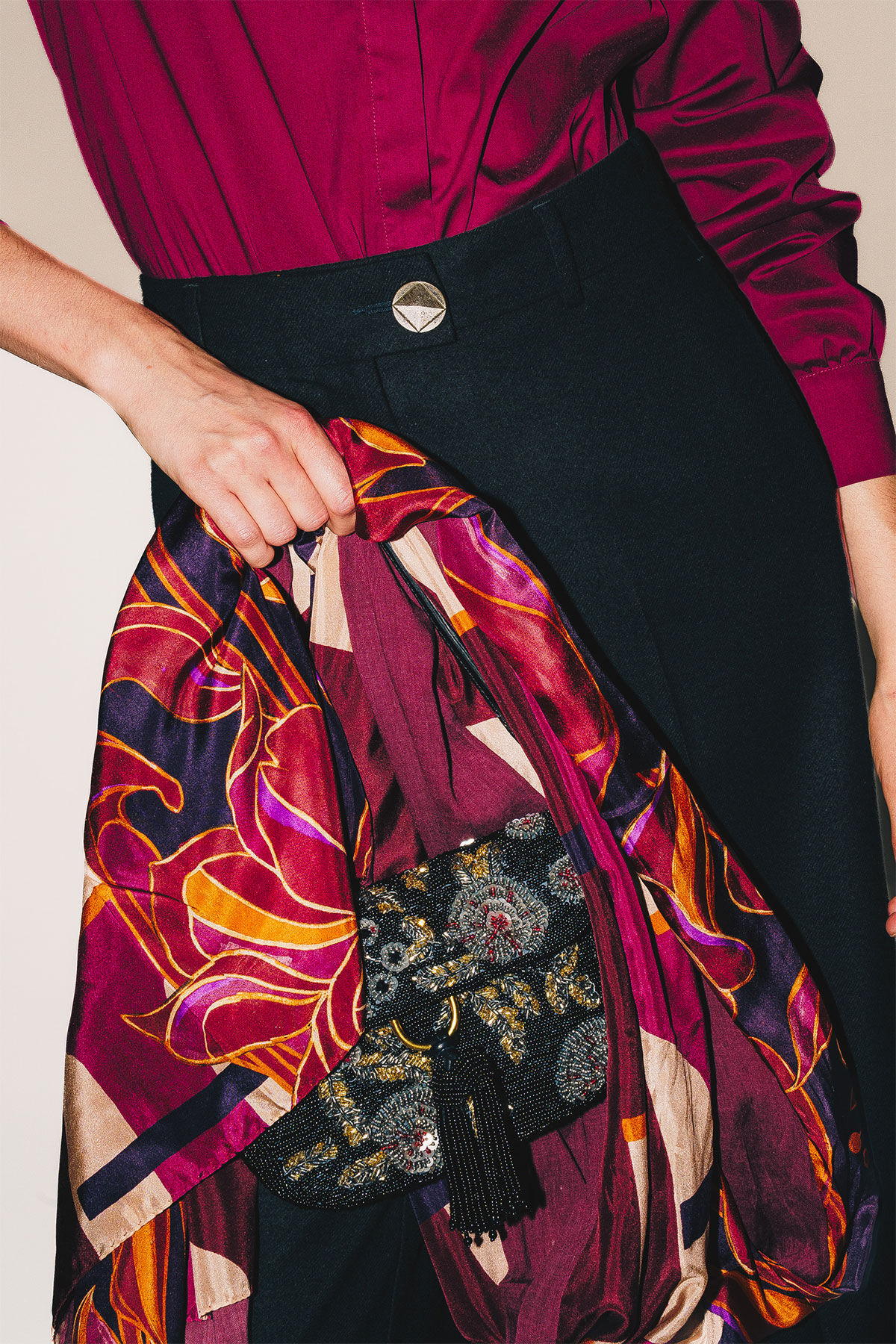 Maliparmi COLLECTION PRINTS STOLE Bordeaux IB020730123