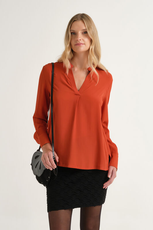 Maliparmi FLUID CREPE SHIRT Rust JM103350672 Maliparmi FLUID CREPE SHIRT Rust JM103350672