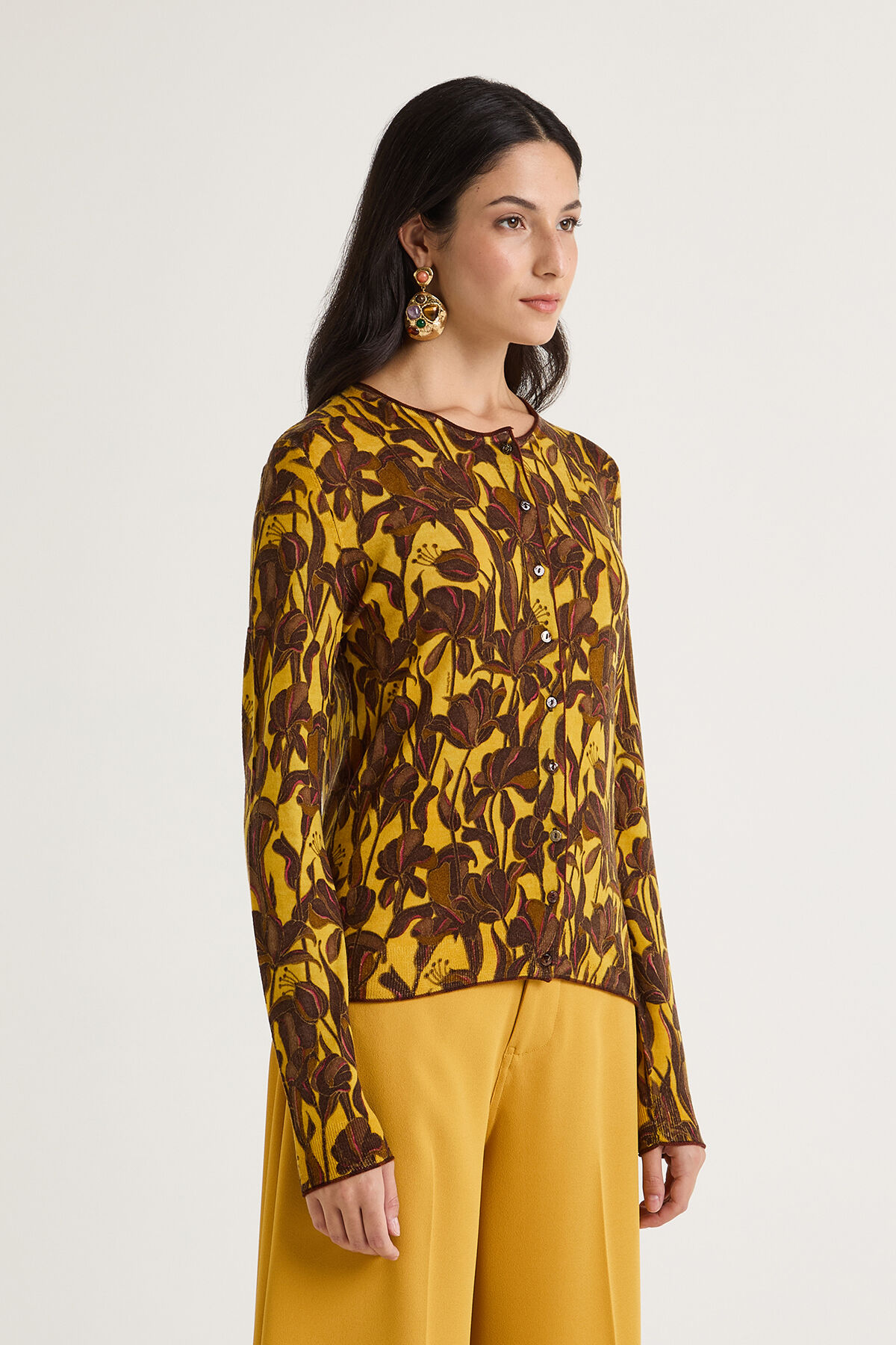 Maliparmi CARDIGAN PRINTED KNIT Giallo JN355178200
