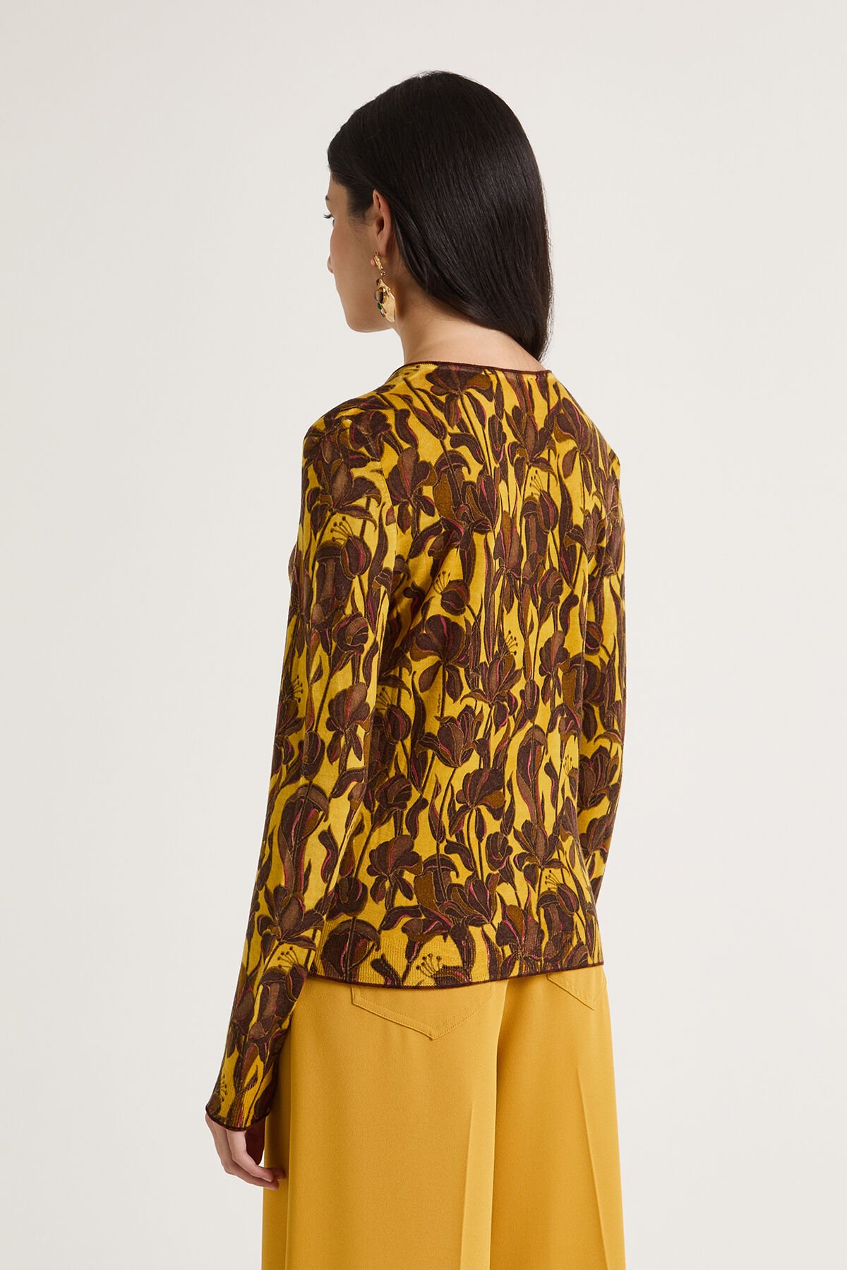 Maliparmi CARDIGAN PRINTED KNIT Giallo JN355178200
