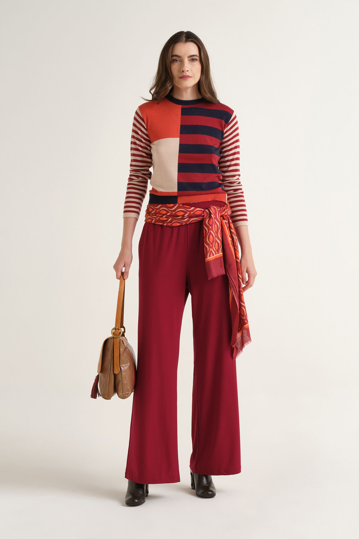 Maliparmi TECNO JERSEY PANTALÓN Burdeos JH803570226