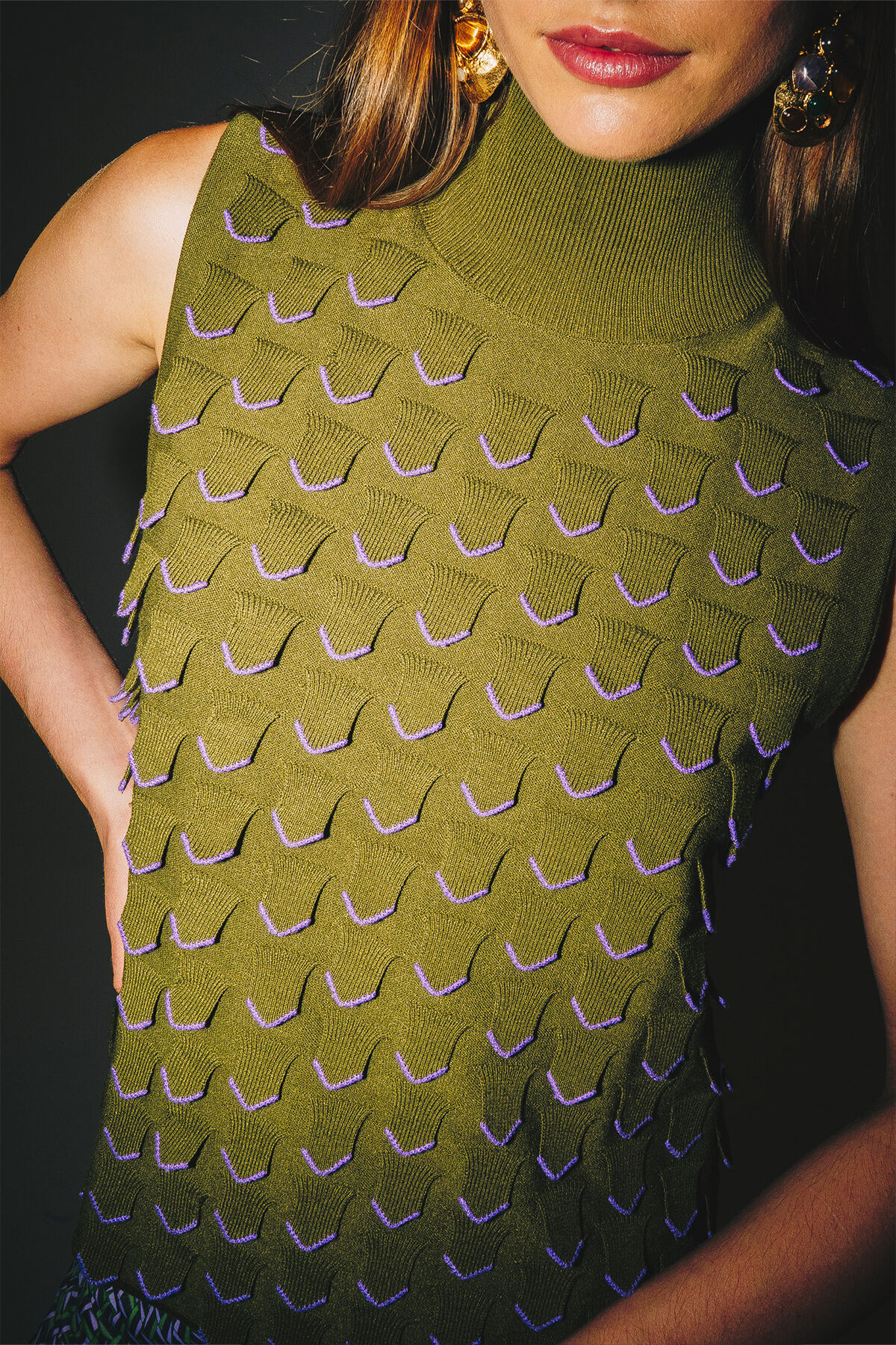 Maliparmi 3D STITCH TOP Green JP554978205