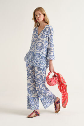 Malìparmi BRODERIE ANGLAISE SHIRT Blue JM558115218