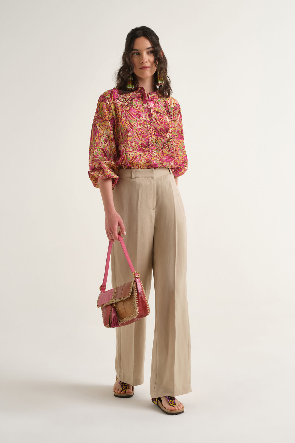 Malìparmi TIMELESS LINEN PANTALÓN Arena JH803340106 Malìparmi TIMELESS LINEN PANTALÓN Arena JH803340106