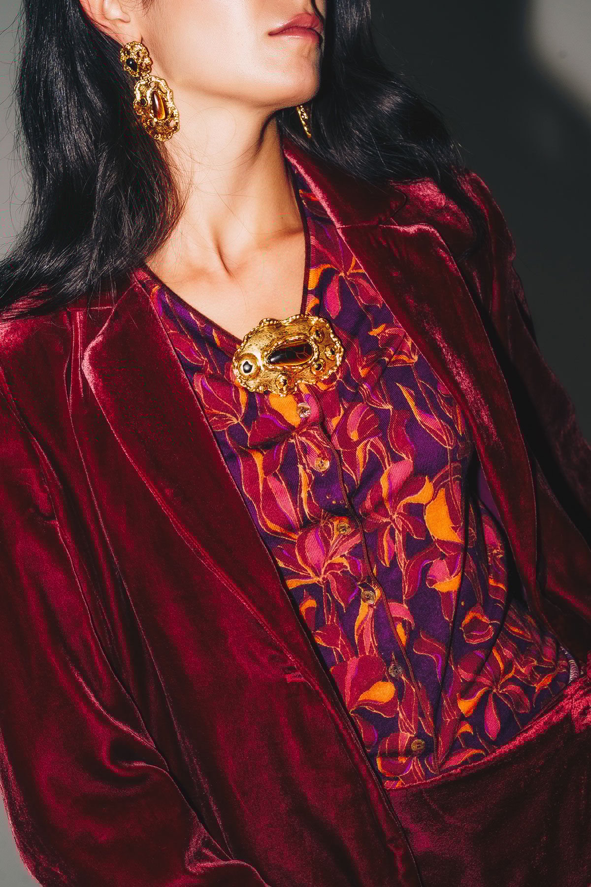 Maliparmi PRINTED KNIT CARDIGAN Bordeaux JN355178200