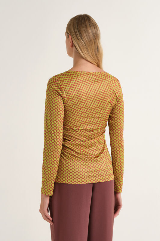 Maliparmi MICRO PRINT JERSEY T-SHIRT Acid Green JK030070654