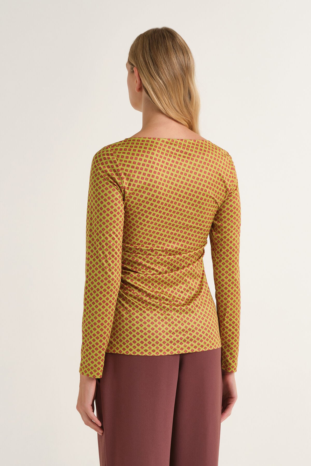 Maliparmi MICRO PRINT JERSEY T-SHIRT Acid Green JK030070654