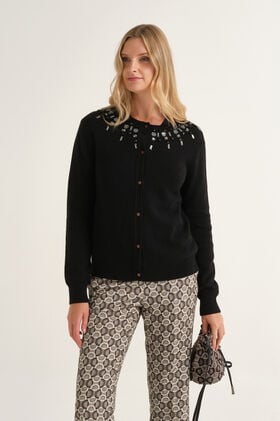 Maliparmi WOOL EMBROIDERY STRICKJACKE Schwarz JN371175100 Maliparmi WOOL EMBROIDERY STRICKJACKE Schwarz JN371175100