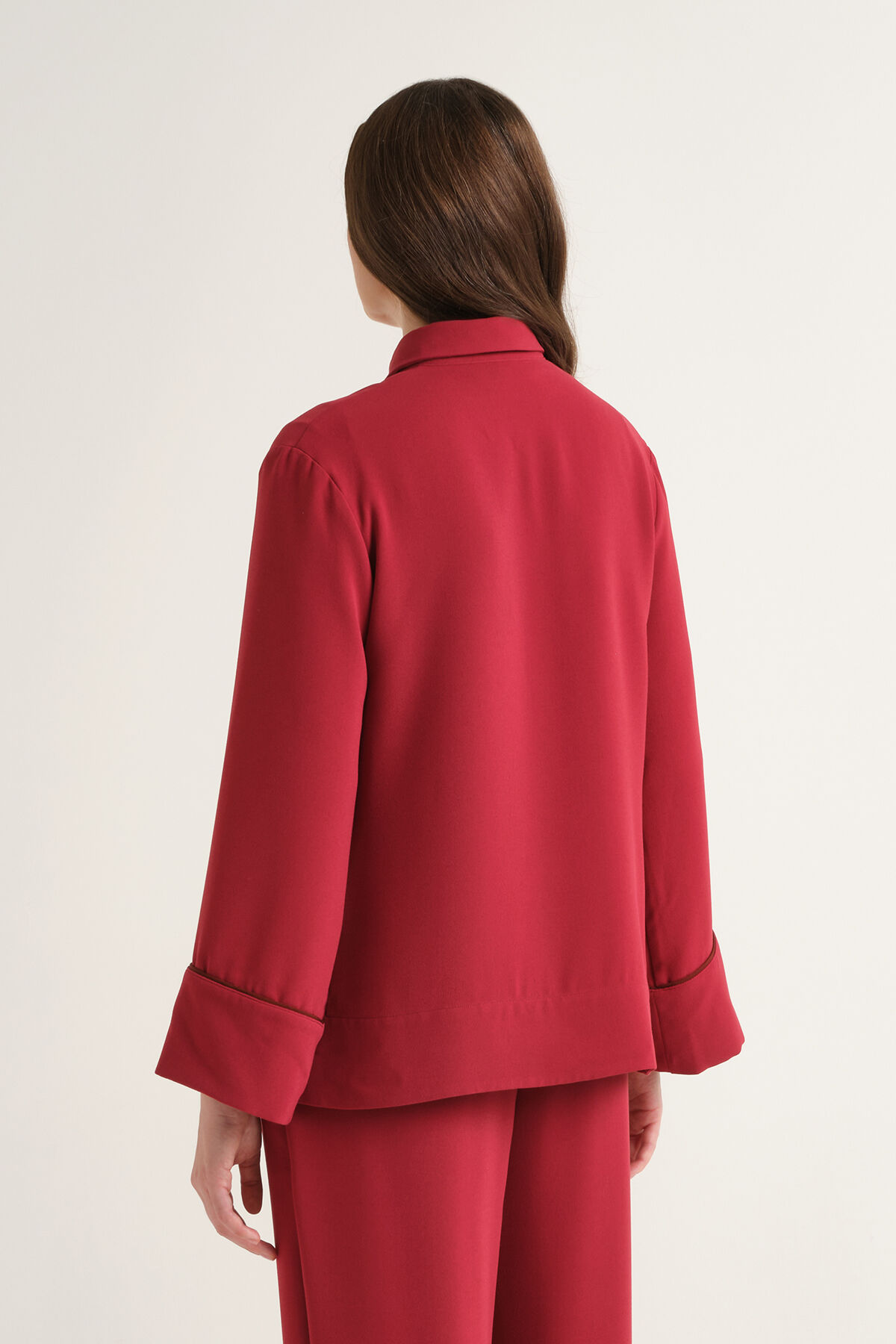 Maliparmi SABLÉ CREPE SHIRT Crimson JM559350166 Maliparmi SABLÉ CREPE SHIRT Crimson JM559350166