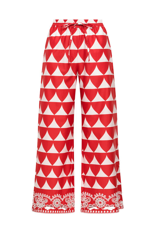 Malìparmi OPTICAL BRODERIE TROUSERS Red JH807315216