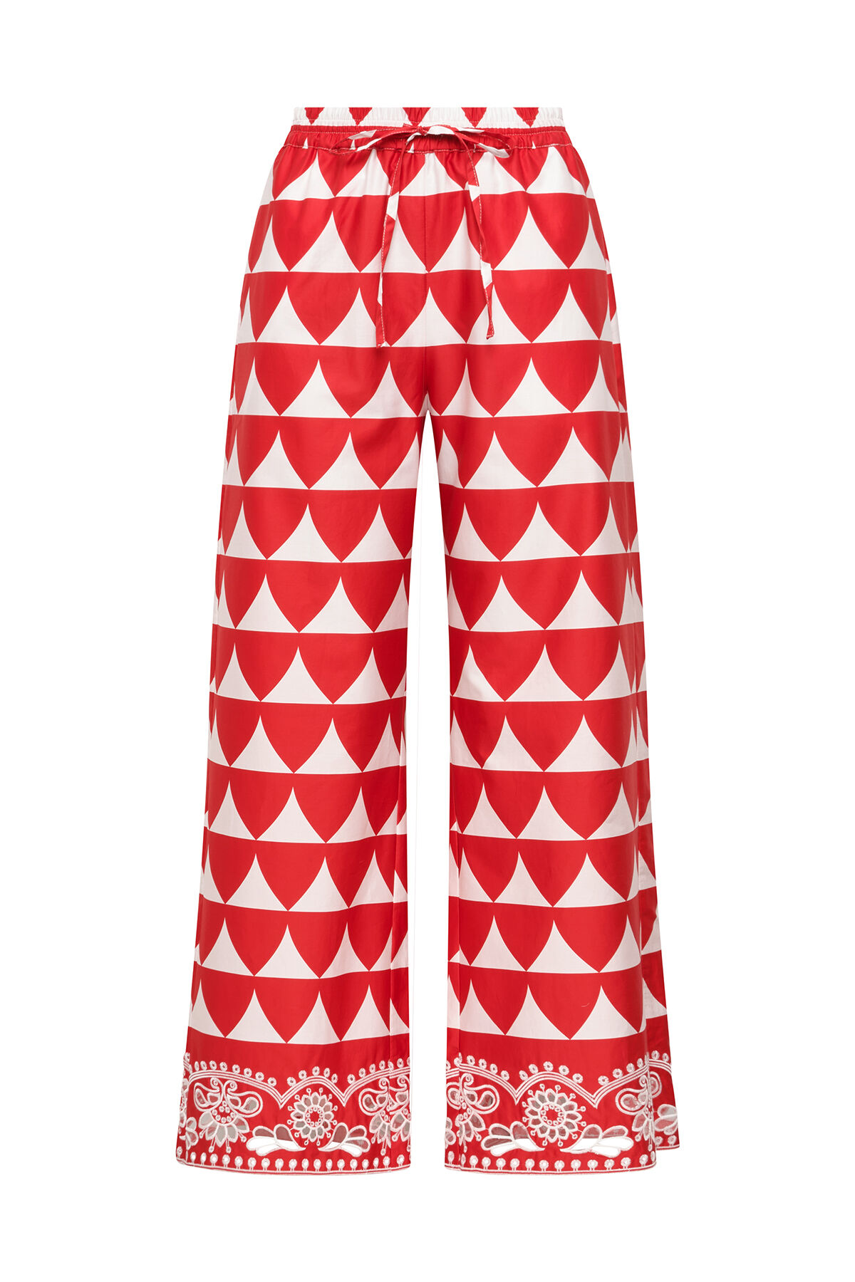 Malìparmi OPTICAL BRODERIE TROUSERS Red JH807315216