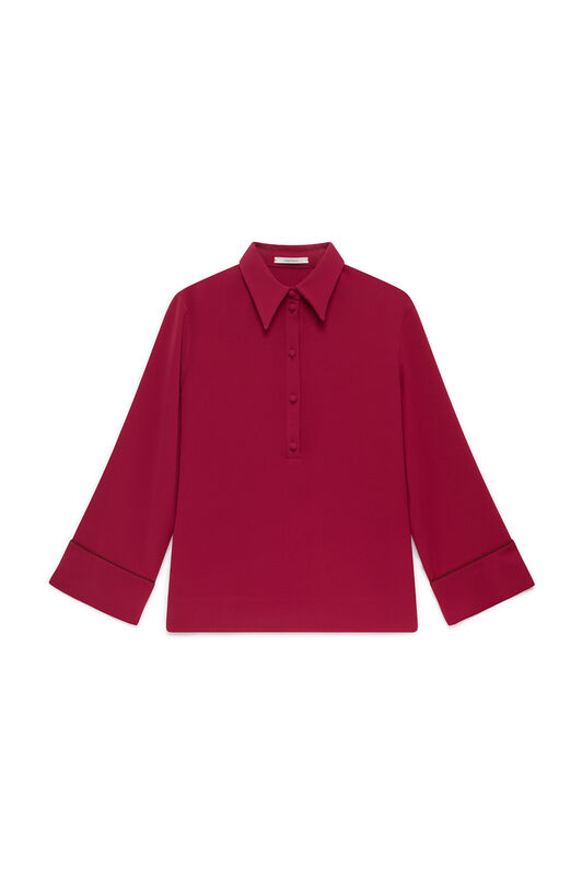 Maliparmi SABLÉ CREPE SHIRT Crimson JM559350166 Maliparmi SABLÉ CREPE SHIRT Crimson JM559350166