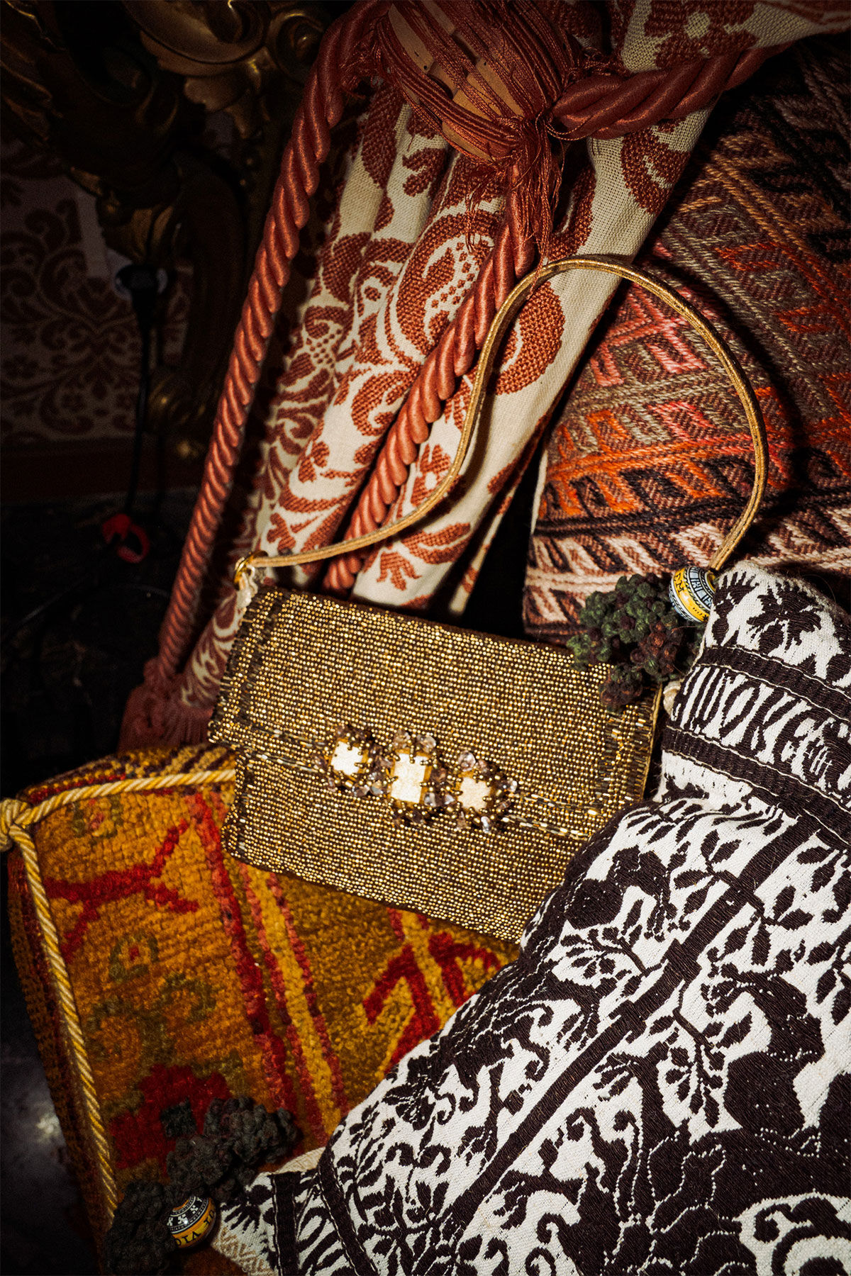 Maliparmi BORSA PICCOLA A SPALLA ICONIC BEADS Old Gold BF000591242 Maliparmi BORSA PICCOLA A SPALLA ICONIC BEADS Old Gold BF000591242