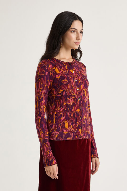Maliparmi PRINTED KNIT CARDIGAN Bordeaux JN355178200