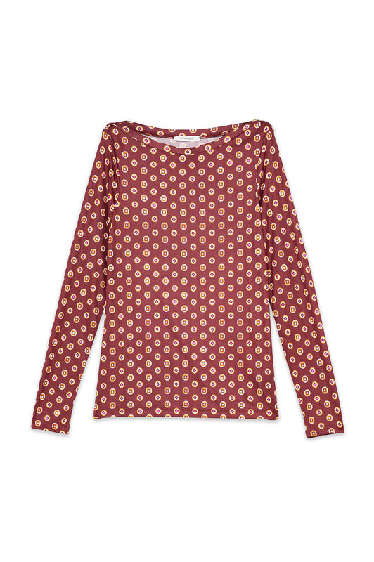 Maliparmi PRINT JERSEY-T-SHIRT Bordeaux JK025770654