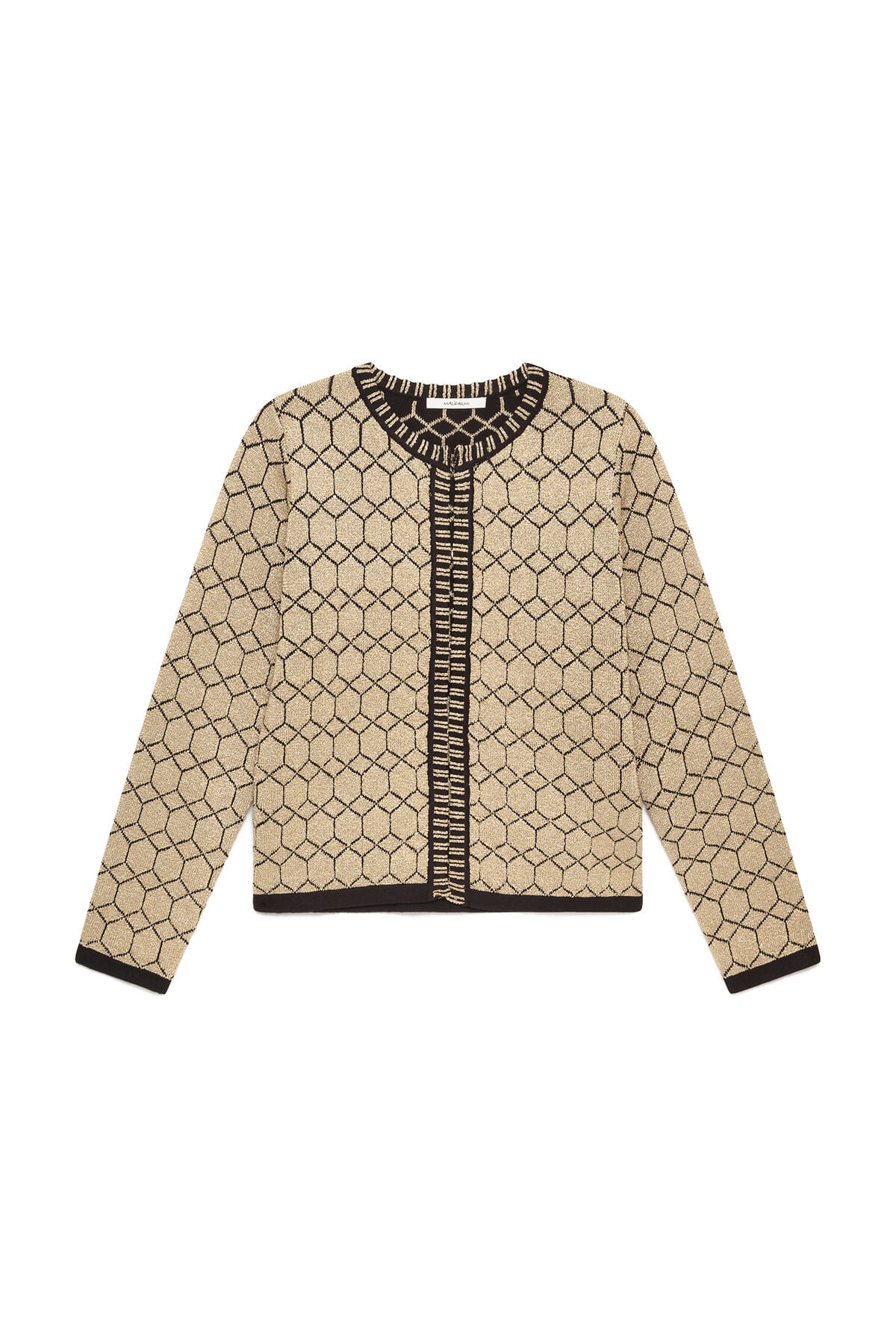 Maliparmi JACQUARD 3D CARDIGAN Gold JN371478218 Maliparmi JACQUARD 3D CARDIGAN Gold JN371478218