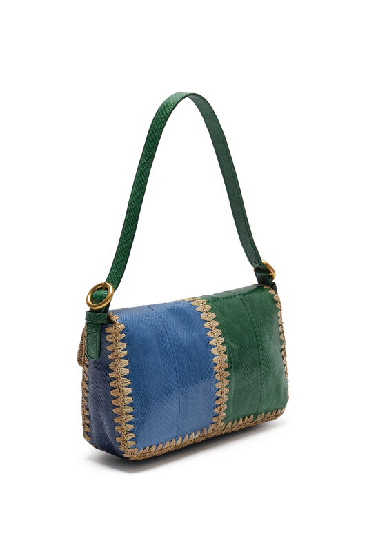 Malìparmi PATCHWORK THREAD BAGUETTE BAG Light Blue BT001301563