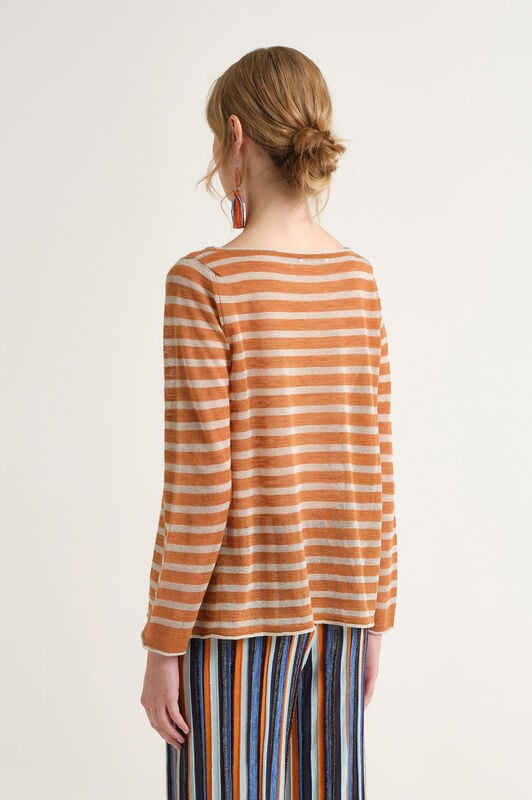 Malìparmi SUMMER LINEN SWEATER Camel JQ509178148 Malìparmi SUMMER LINEN SWEATER Camel JQ509178148