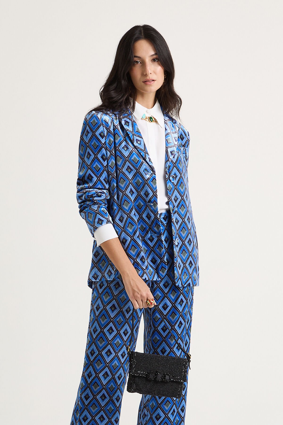 Maliparmi VELVET PRINTS JACKET Blue JD645260092