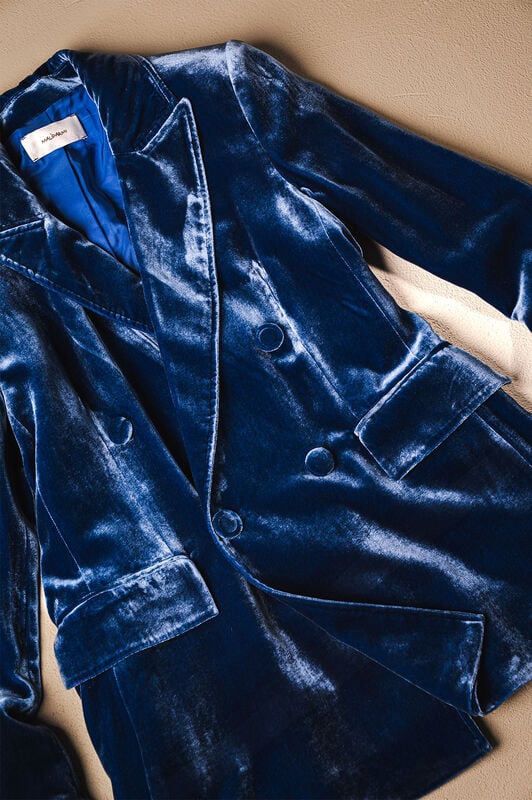 Maliparmi FLUID VELVET JACKET Light Bluette JD643561026 Maliparmi FLUID VELVET JACKET Light Bluette JD643561026