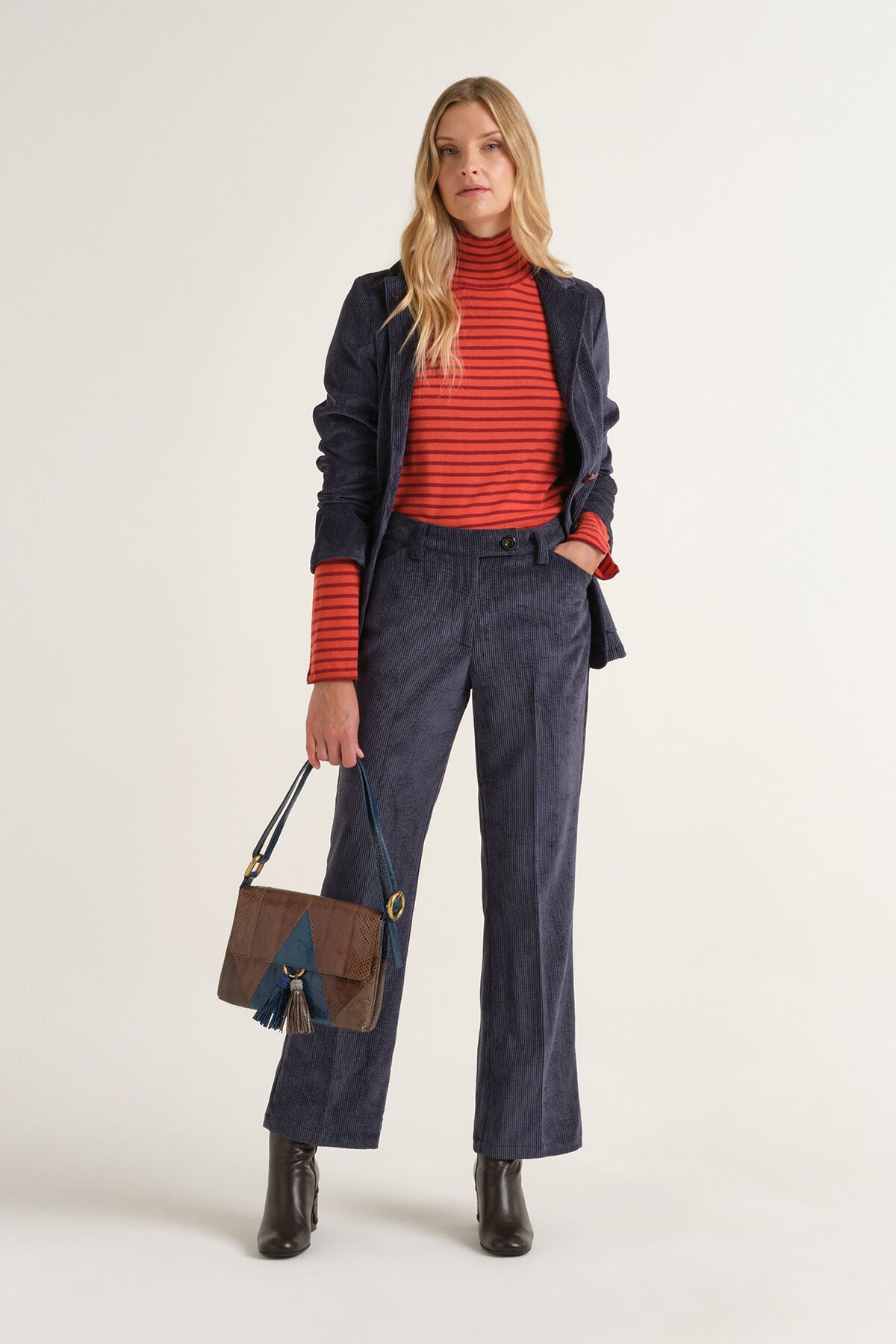 Maliparmi CORDUROY VELVET HOSE Nachtblau JH808161060