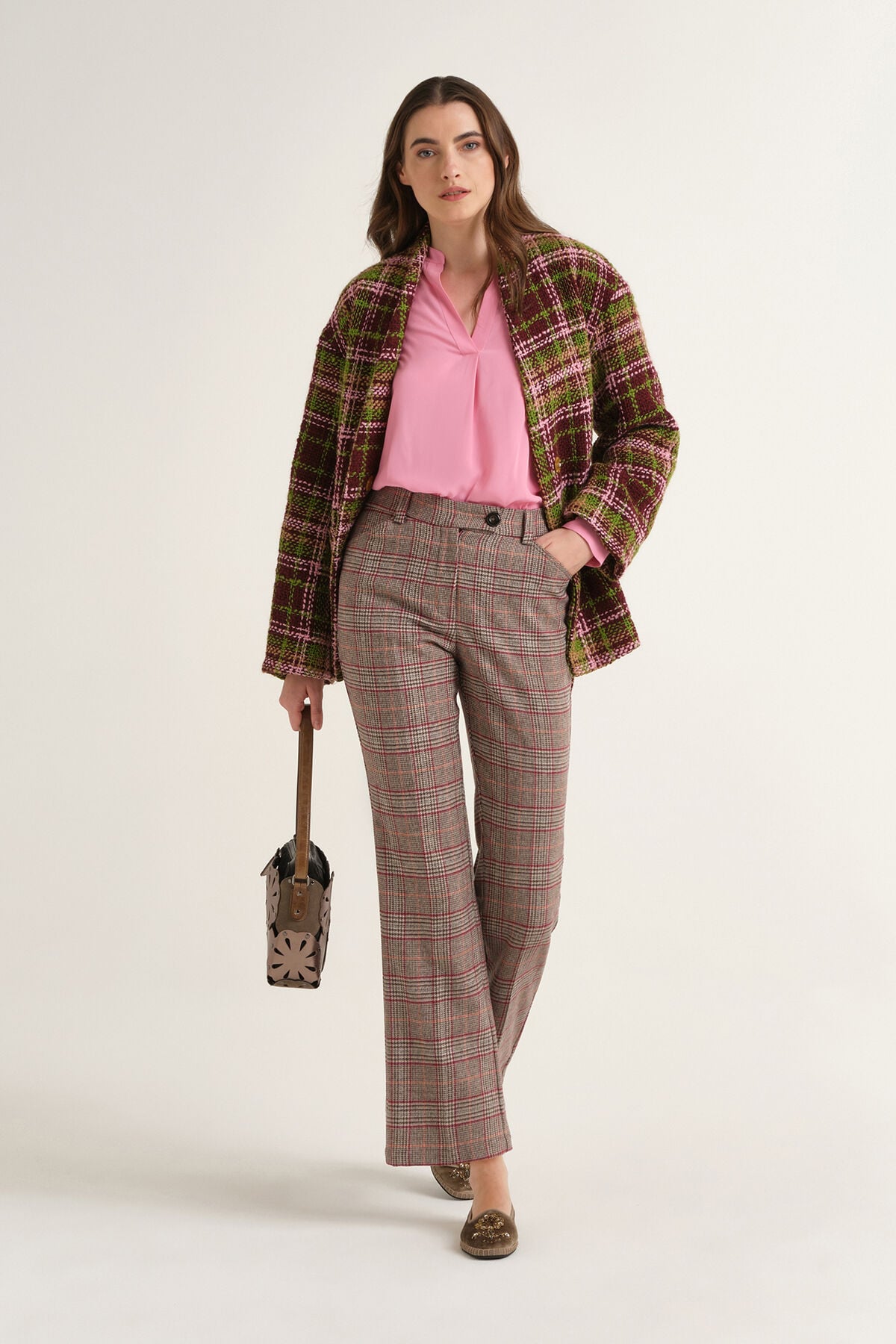 Maliparmi CHROMATIC CHECK PANTALÓN Rosa JH808120299 Maliparmi CHROMATIC CHECK PANTALÓN Rosa JH808120299