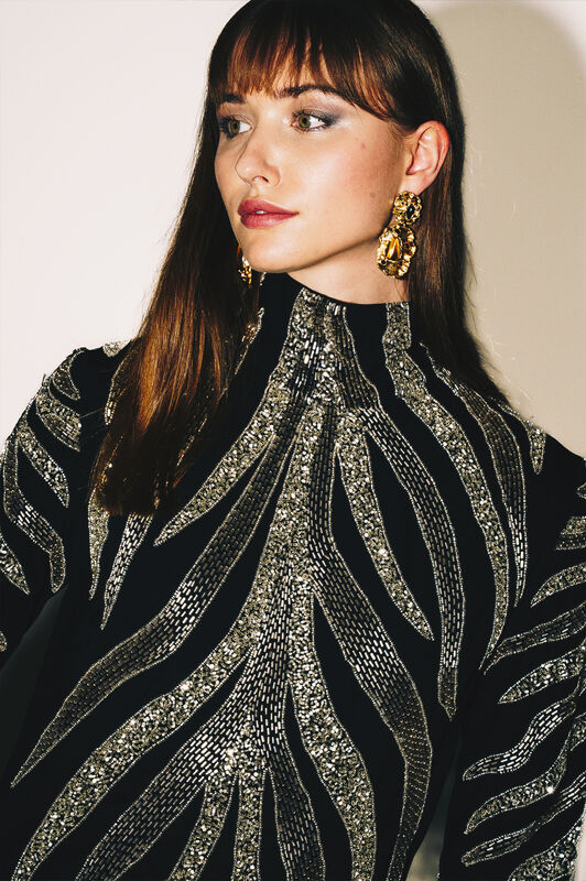 Maliparmi SILVER ZEBRA KLEID Schwarz JF669250649