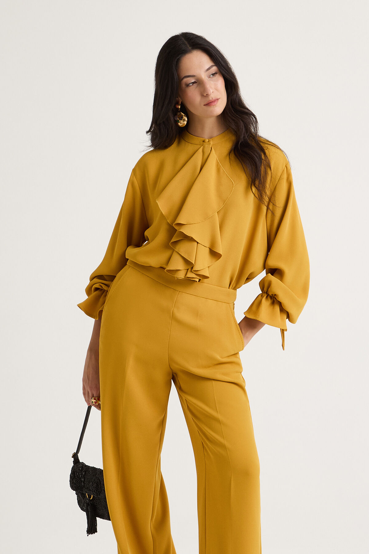 Maliparmi CAMICIA SABLÈ CREPE Senape-Mustard JM556250166