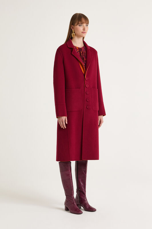 Maliparmi DOUBLE WOOL OVERCOAT Orange JB538120276