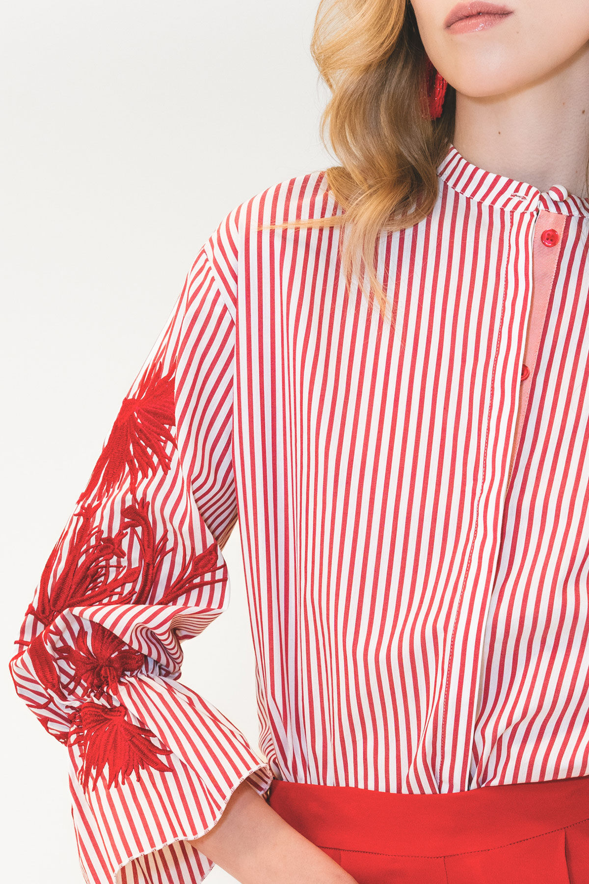 Malìparmi STRIPED FLEUR HEMD Rot JM558515222