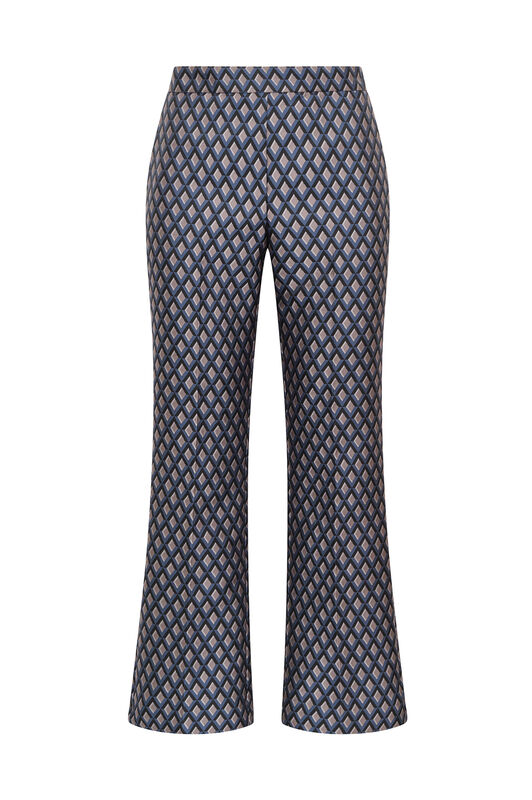Maliparmi GEOMETRIC JACQUARD TROUSER Blue JH747950678 Maliparmi GEOMETRIC JACQUARD TROUSER Blue JH747950678