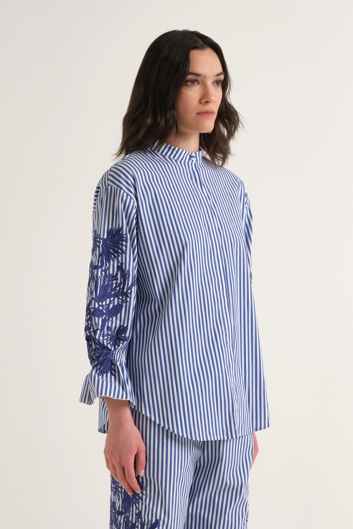 Malìparmi STRIPED FLEUR SHIRT Night Blue JM558515222