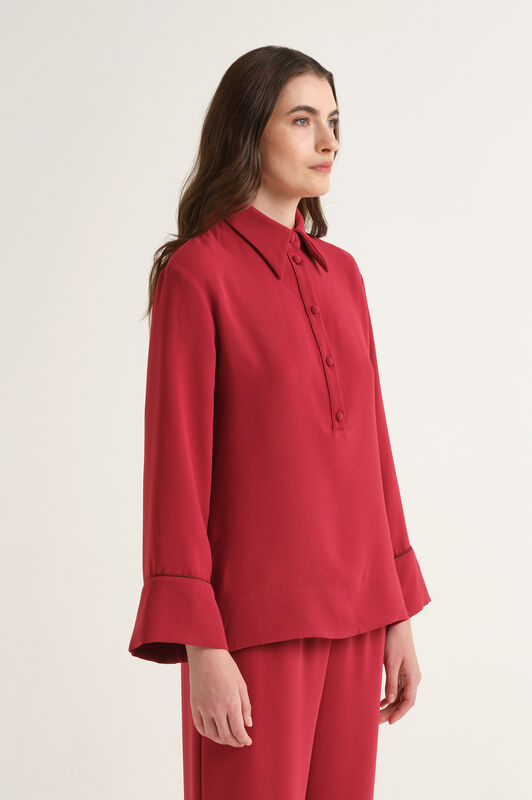 Maliparmi SABLÉ CREPE SHIRT Crimson JM559350166 Maliparmi SABLÉ CREPE SHIRT Crimson JM559350166