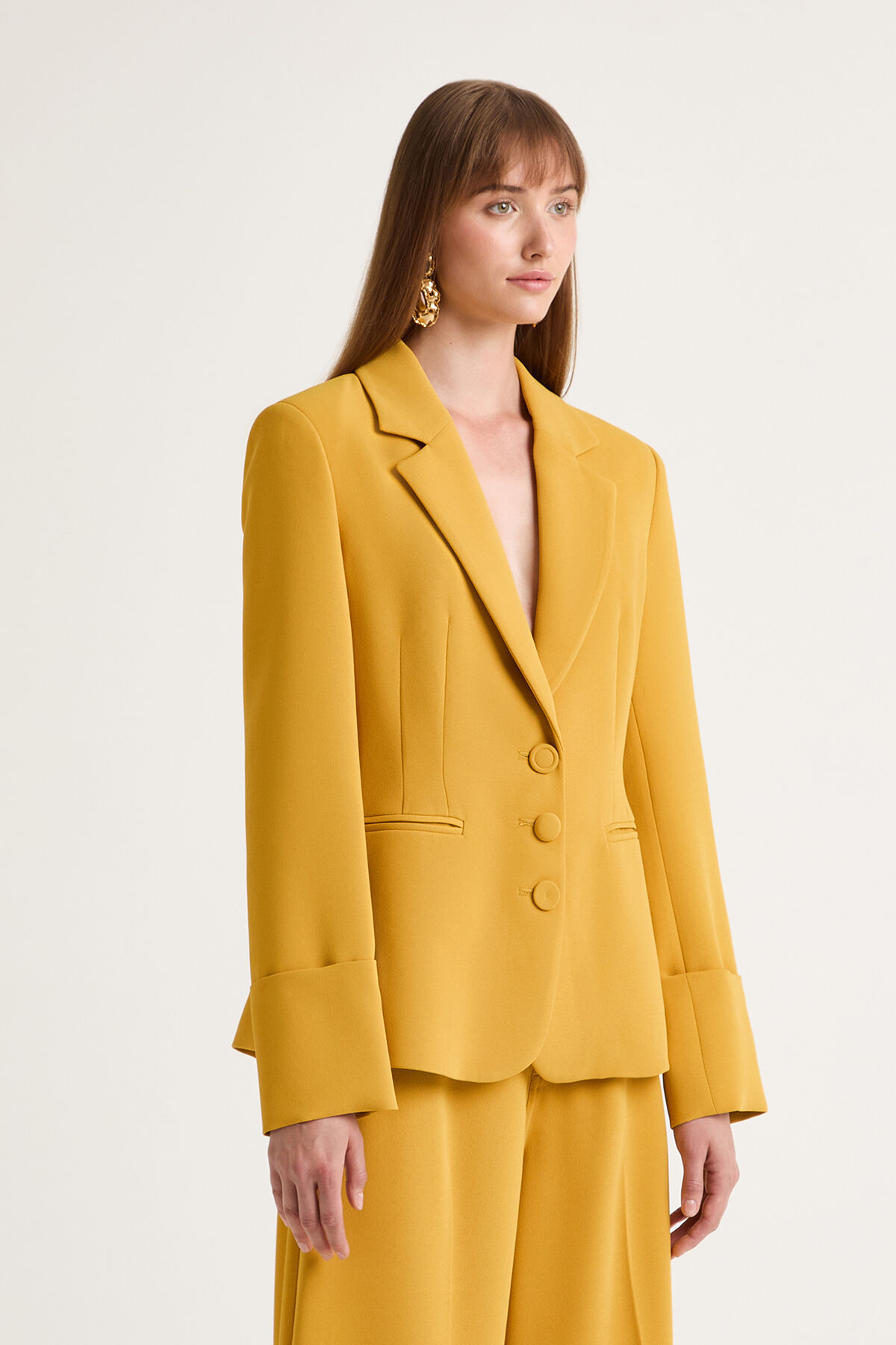 Maliparmi SABLÈ CREPE JACKET Mustard JD646950166