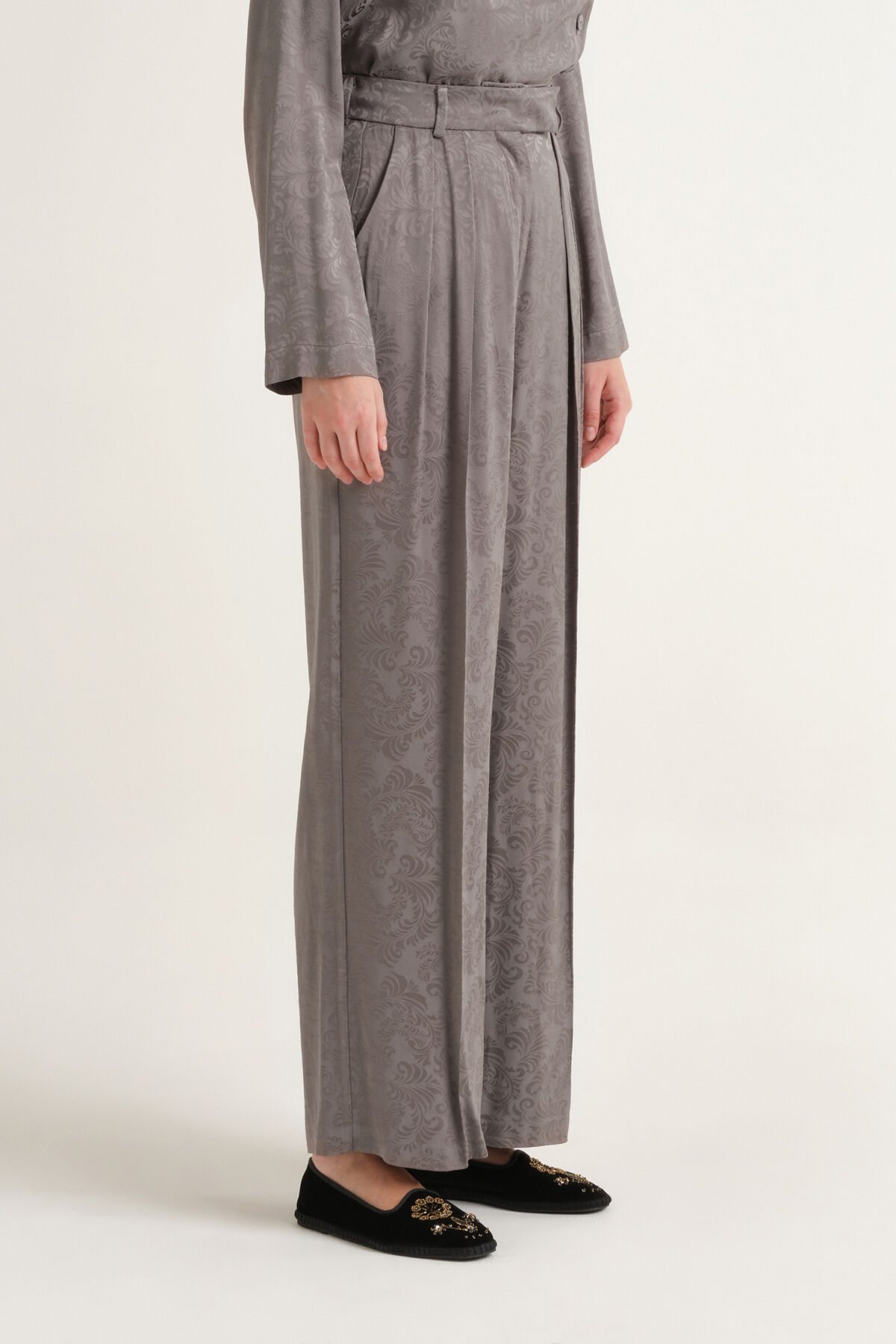 Maliparmi DAMASK JACQUARD TROUSER Grey JH803750684 Maliparmi DAMASK JACQUARD TROUSER Grey JH803750684