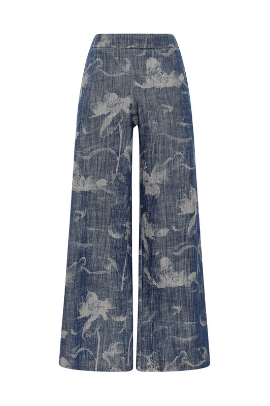 Malìparmi FLORAL DENIM TROUSERS Blue JH805310213