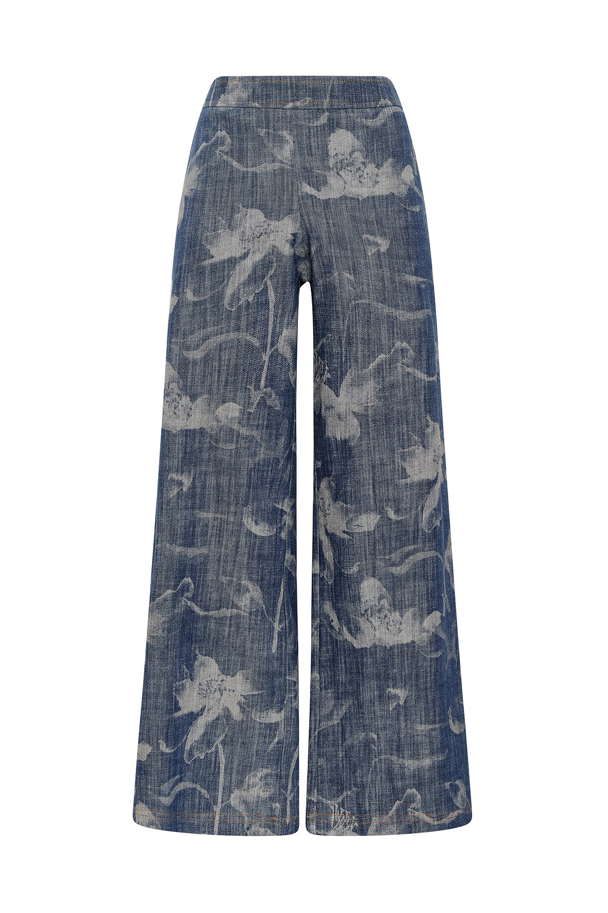 Malìparmi FLORAL DENIM TROUSERS Blue JH805310213