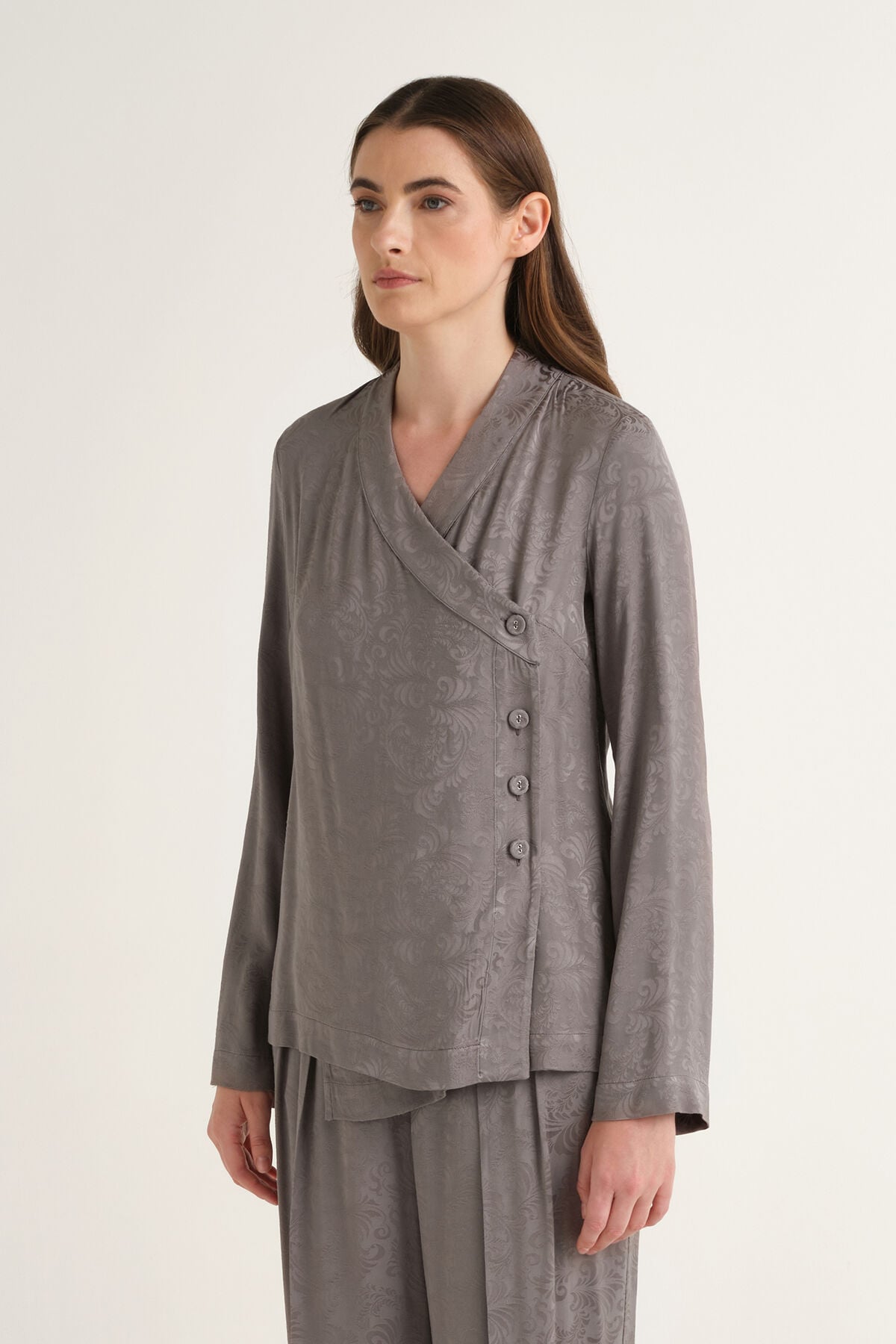 Maliparmi DAMASK JACQUARD SHIRT Grey JM559850684 Maliparmi DAMASK JACQUARD SHIRT Grey JM559850684