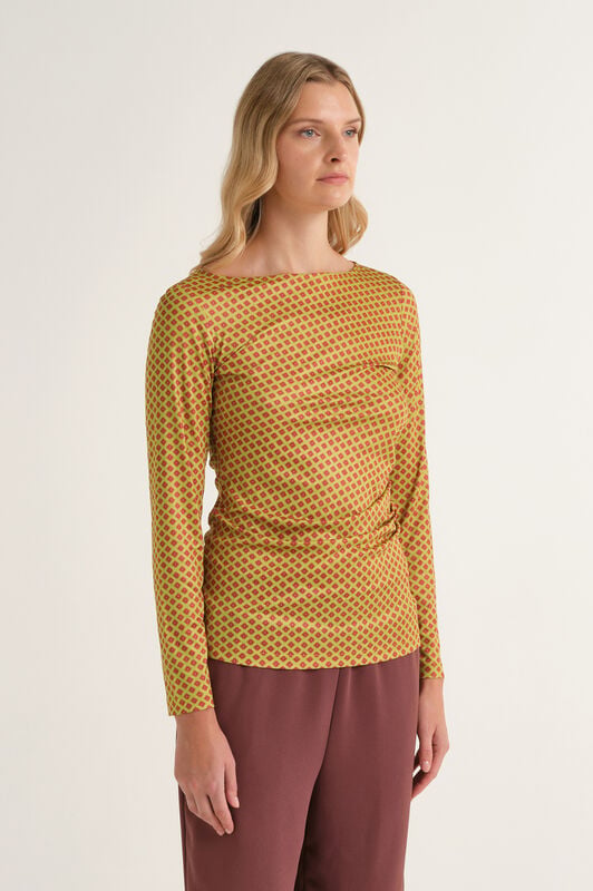 Maliparmi MICRO PRINT JERSEY T-SHIRT Acid Green JK030070654