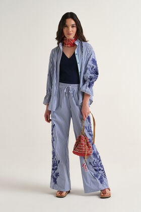 Malìparmi STRIPED FLEUR HEMD Nachtblau JM558515222