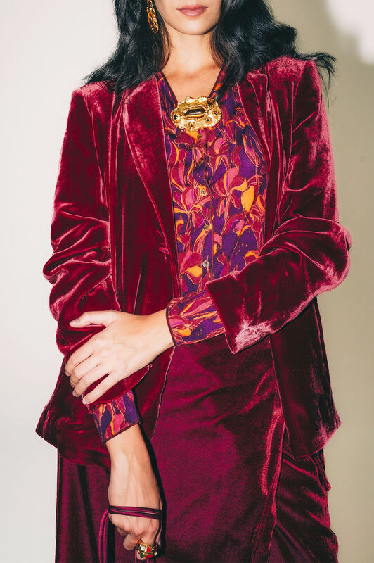 Maliparmi PRINTED KNIT CARDIGAN Bordeaux JN355178200