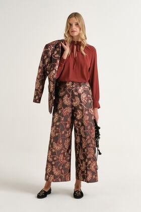 Maliparmi GILDED GARDEN TROUSER Burgundy JH804050680 Maliparmi GILDED GARDEN TROUSER Burgundy JH804050680