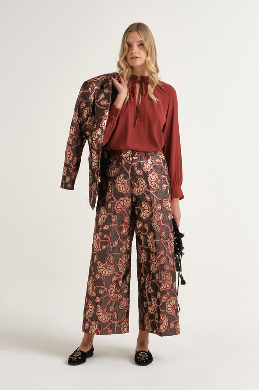 Maliparmi GILDED GARDEN TROUSER Burgundy JH804050680 Maliparmi GILDED GARDEN TROUSER Burgundy JH804050680