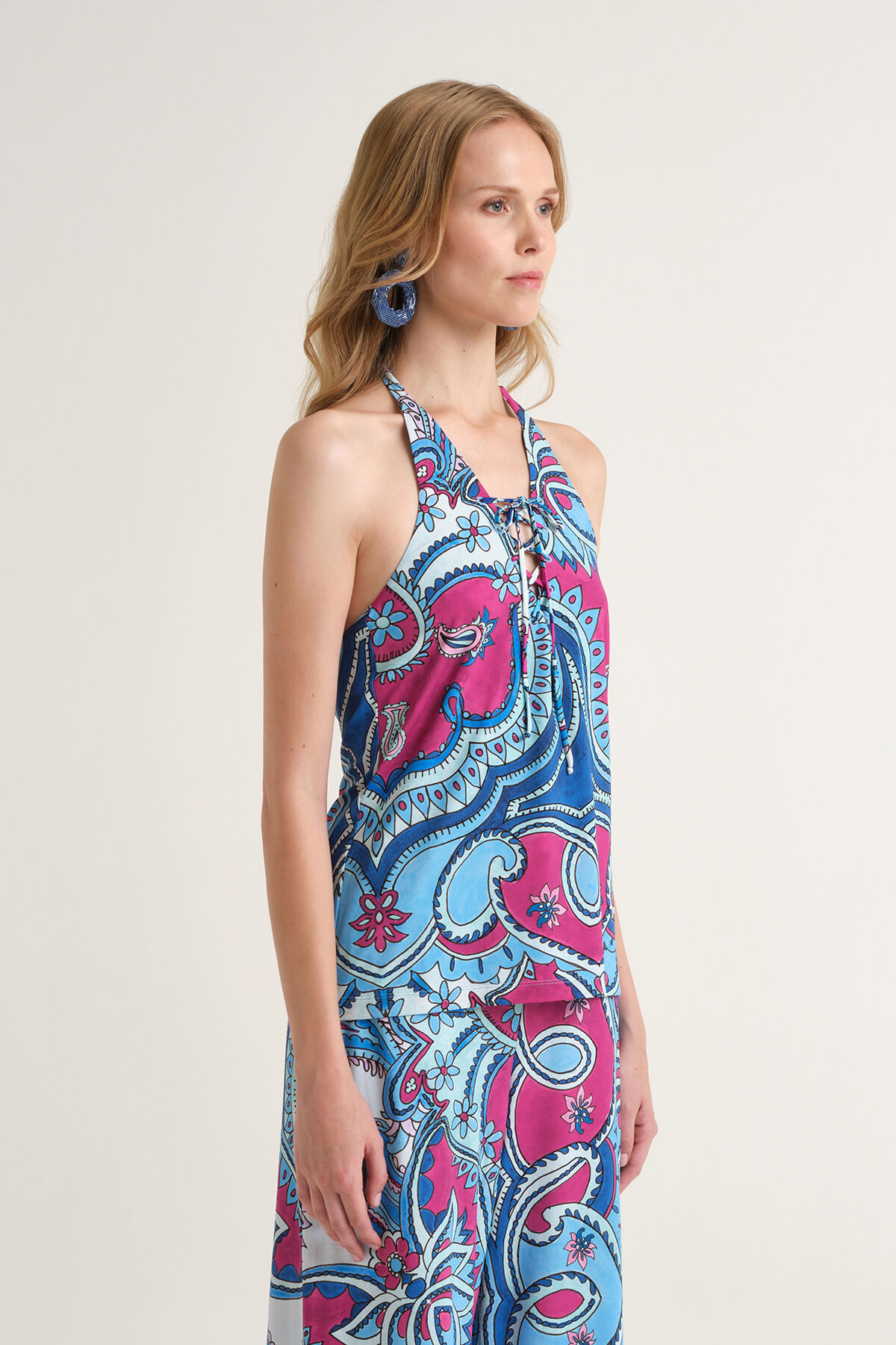 Malìparmi HIPPIE LOTUS TOP Light Blue JP555970671 Malìparmi HIPPIE LOTUS TOP Light Blue JP555970671