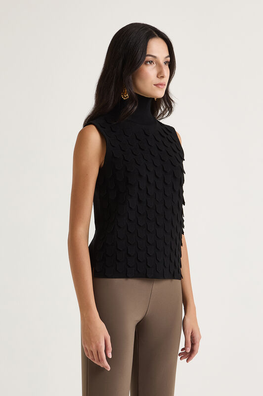 Maliparmi 3D STITCH TOP Black JP554978205