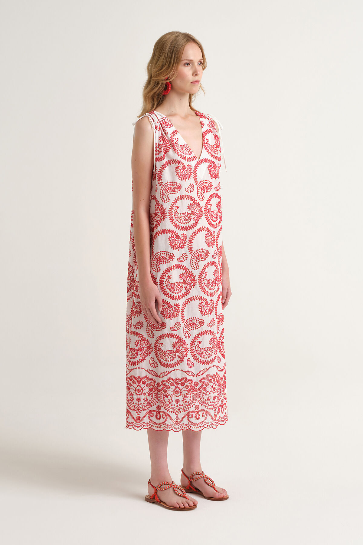 Malìparmi BRODERIE ANGLAISE DRESS Red JF669315218 Malìparmi BRODERIE ANGLAISE DRESS Red JF669315218