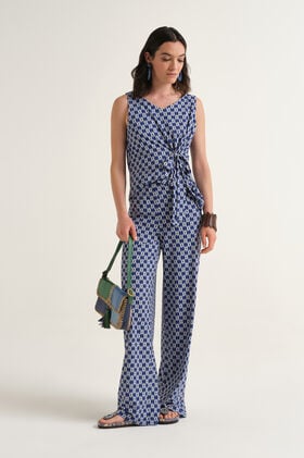 Malìparmi DIAMOND GLOW TROUSERS Blue JH753070674