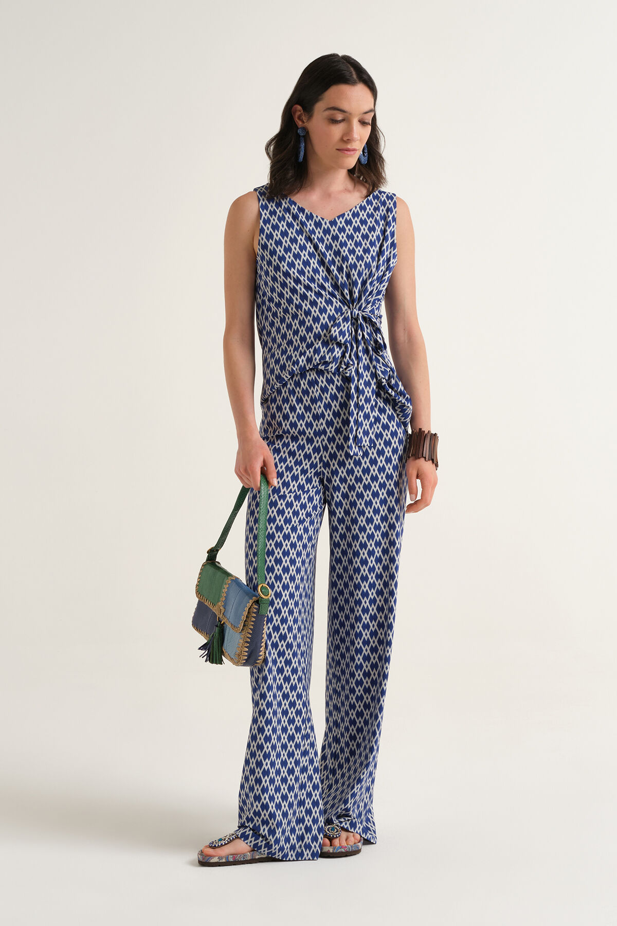 Malìparmi DIAMOND GLOW TROUSERS Blue JH753070674